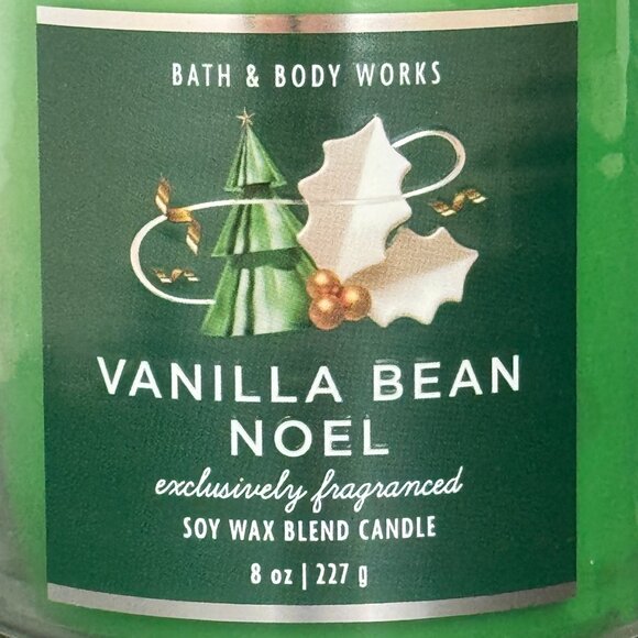 BBW Vanilla Bean Noel Bath & Body Works Single Wick Candle - Picture 3 of 10